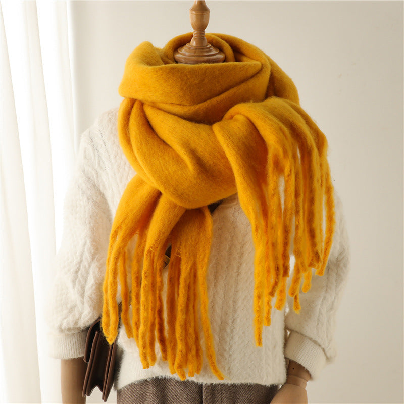 Mohair Pure Color Winter Scarf