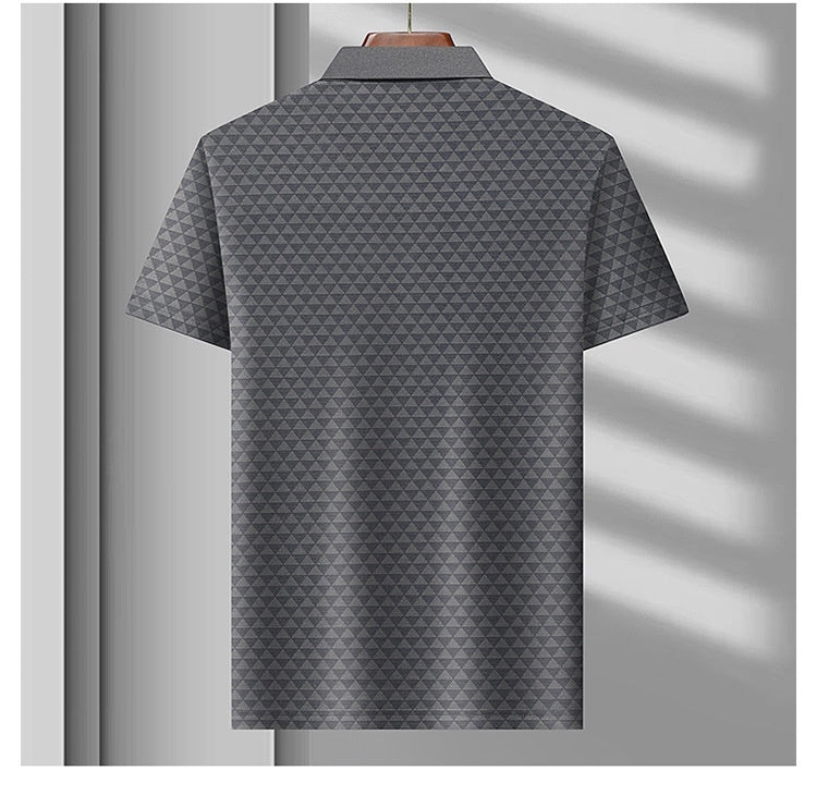 Ice Silk Triangle Pattern Polo Shirt