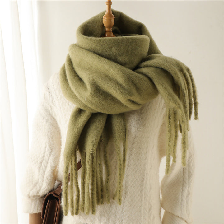 Mohair Pure Color Winter Scarf