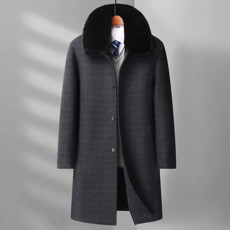 Middle Aged And Elderly Wool Overcoat