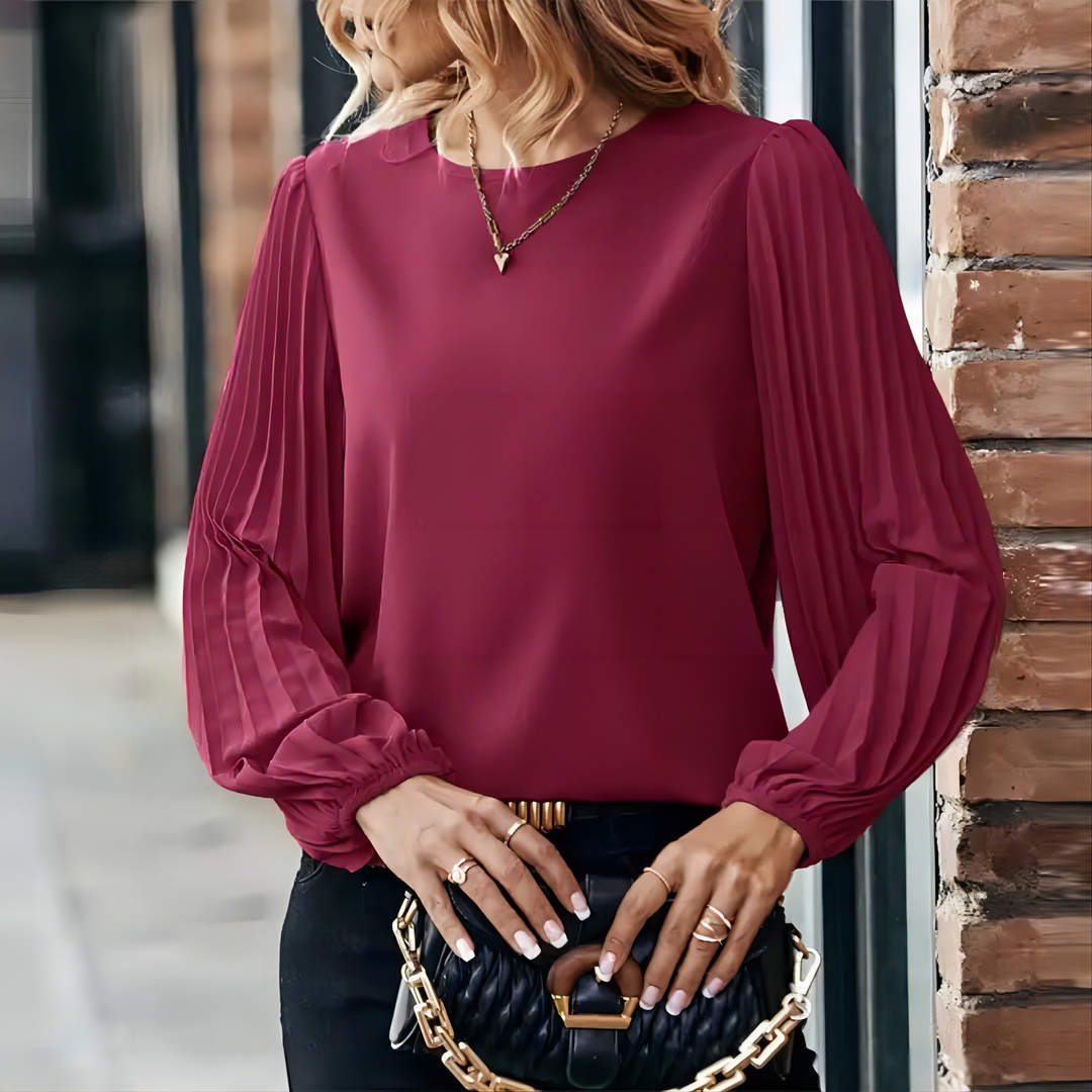 Women's Retro Solid Color Long-Sleeved Shirt