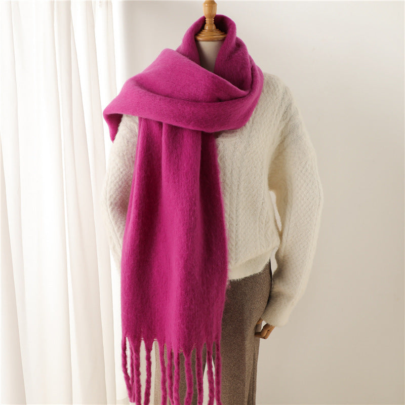 Mohair Pure Color Winter Scarf