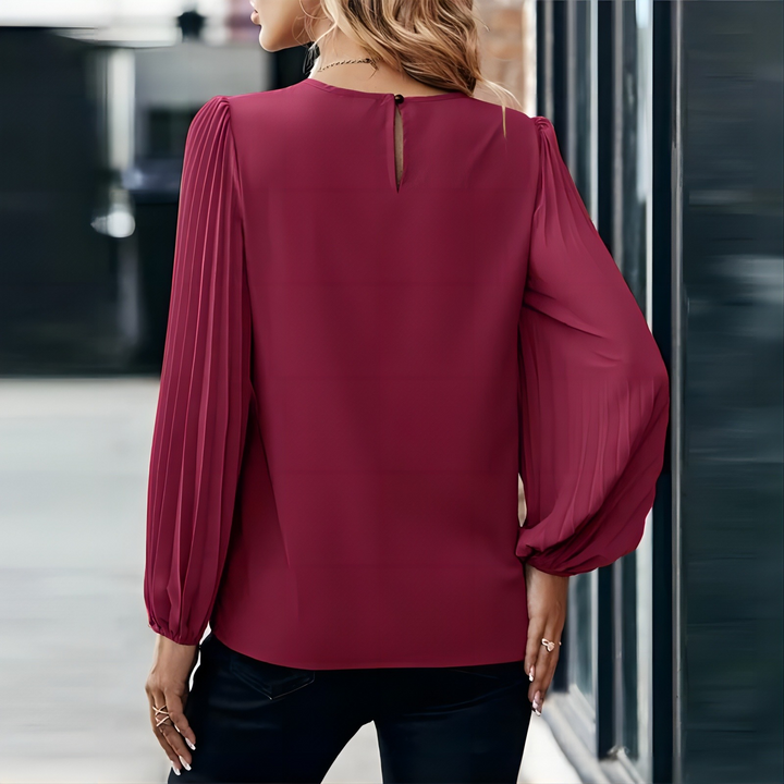 Women's Retro Solid Color Long-Sleeved Shirt