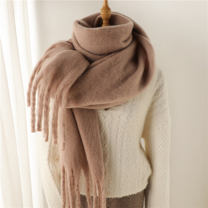 Mohair Pure Color Winter Scarf