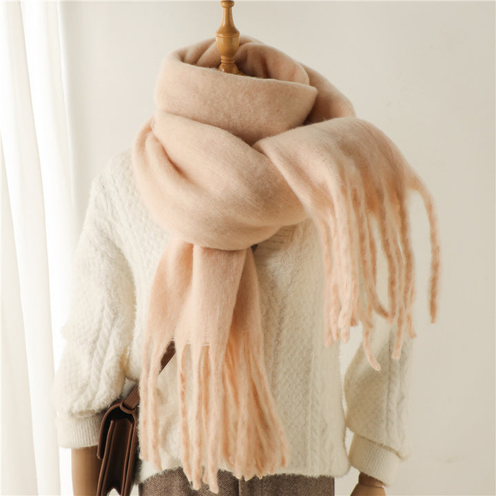 Mohair Pure Color Winter Scarf