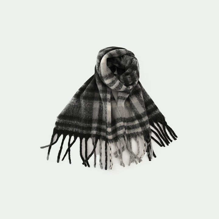 Retro Lazy Style Warm Classic Plaid Scarf