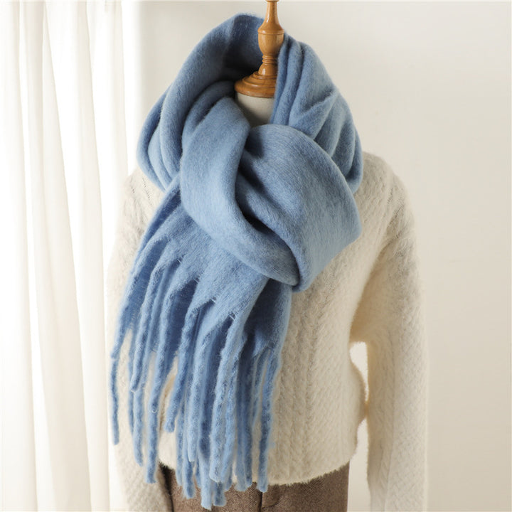 Mohair Pure Color Winter Scarf