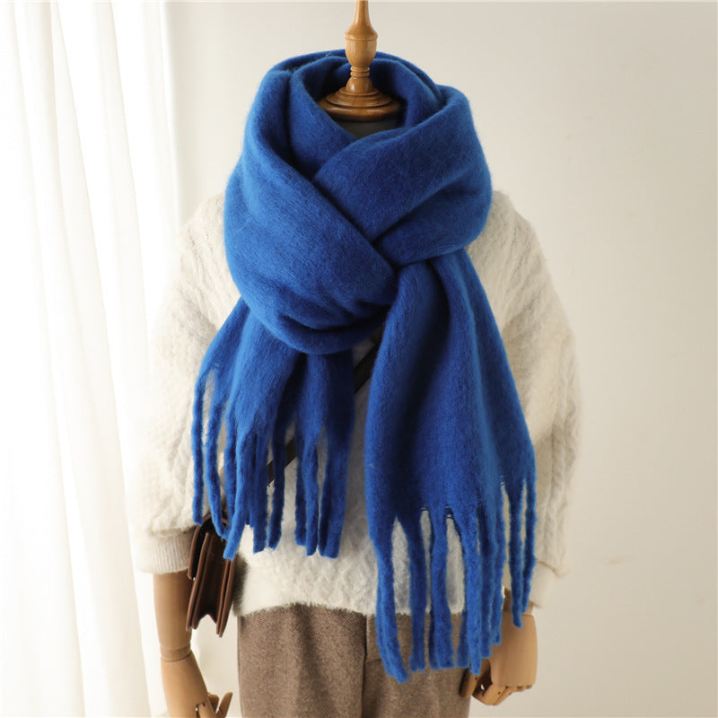 Mohair Pure Color Winter Scarf