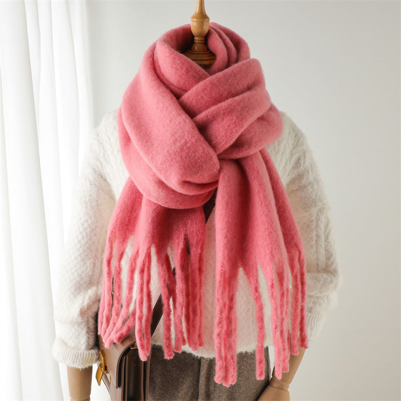 Mohair Pure Color Winter Scarf