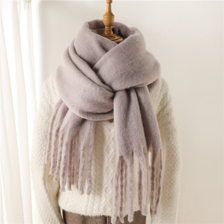 Mohair Pure Color Winter Scarf