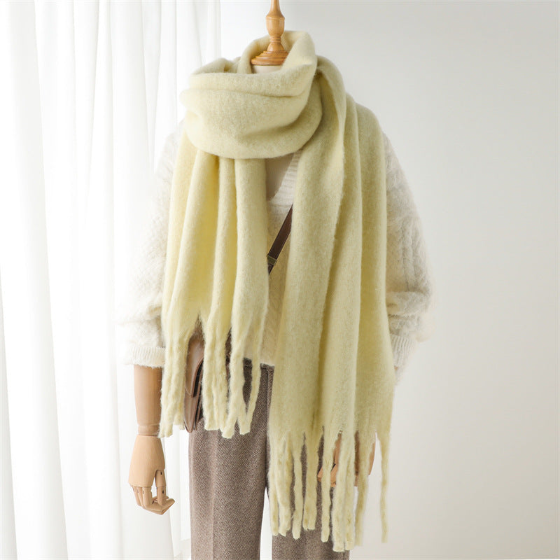 Mohair Pure Color Winter Scarf