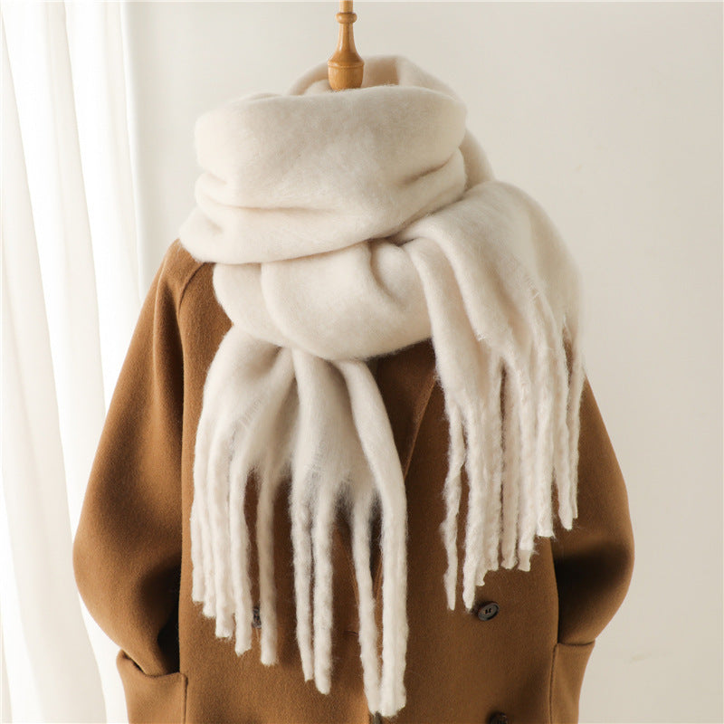 Mohair Pure Color Winter Scarf