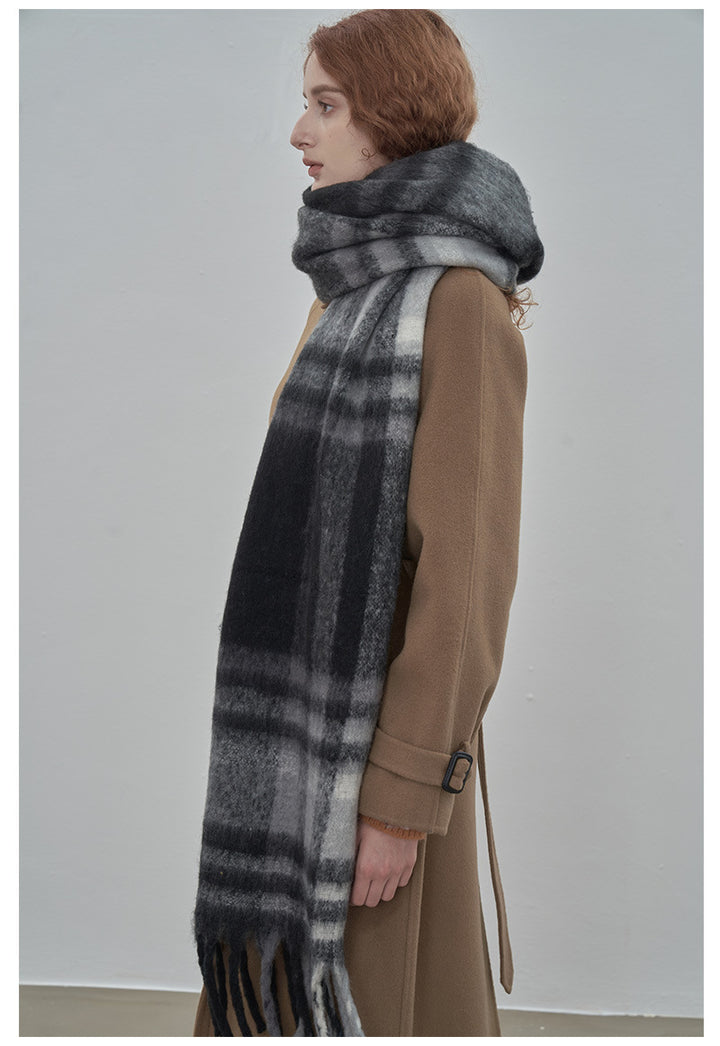 Retro Lazy Style Warm Classic Plaid Scarf