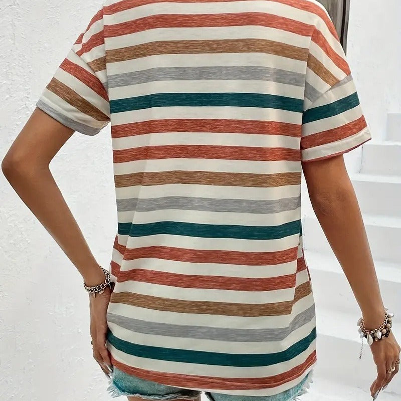 Striped Round Neck Tee