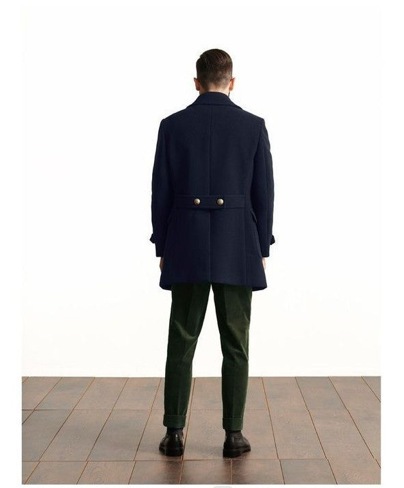 Men's Mid-length Long Sleeve Woolen Coat