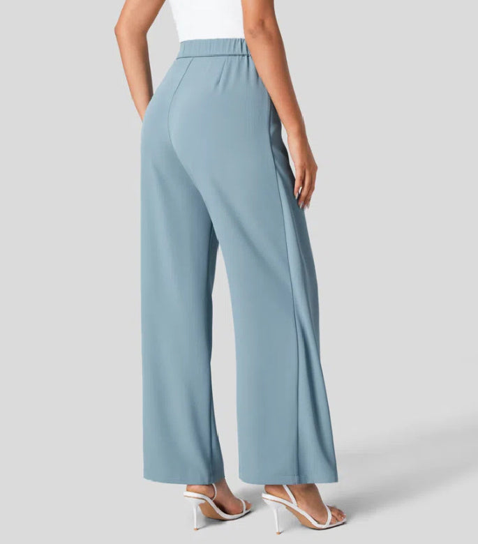 Women's High Waist Cropped Straight-Leg Pants