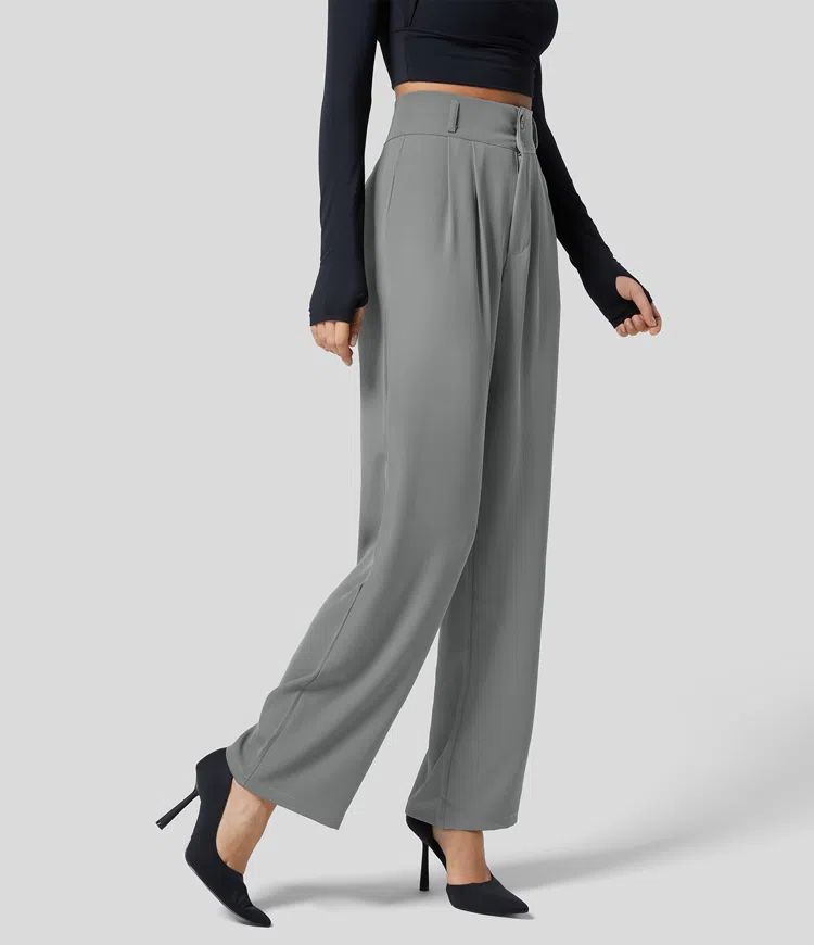 High Waist Silk Formal Pants