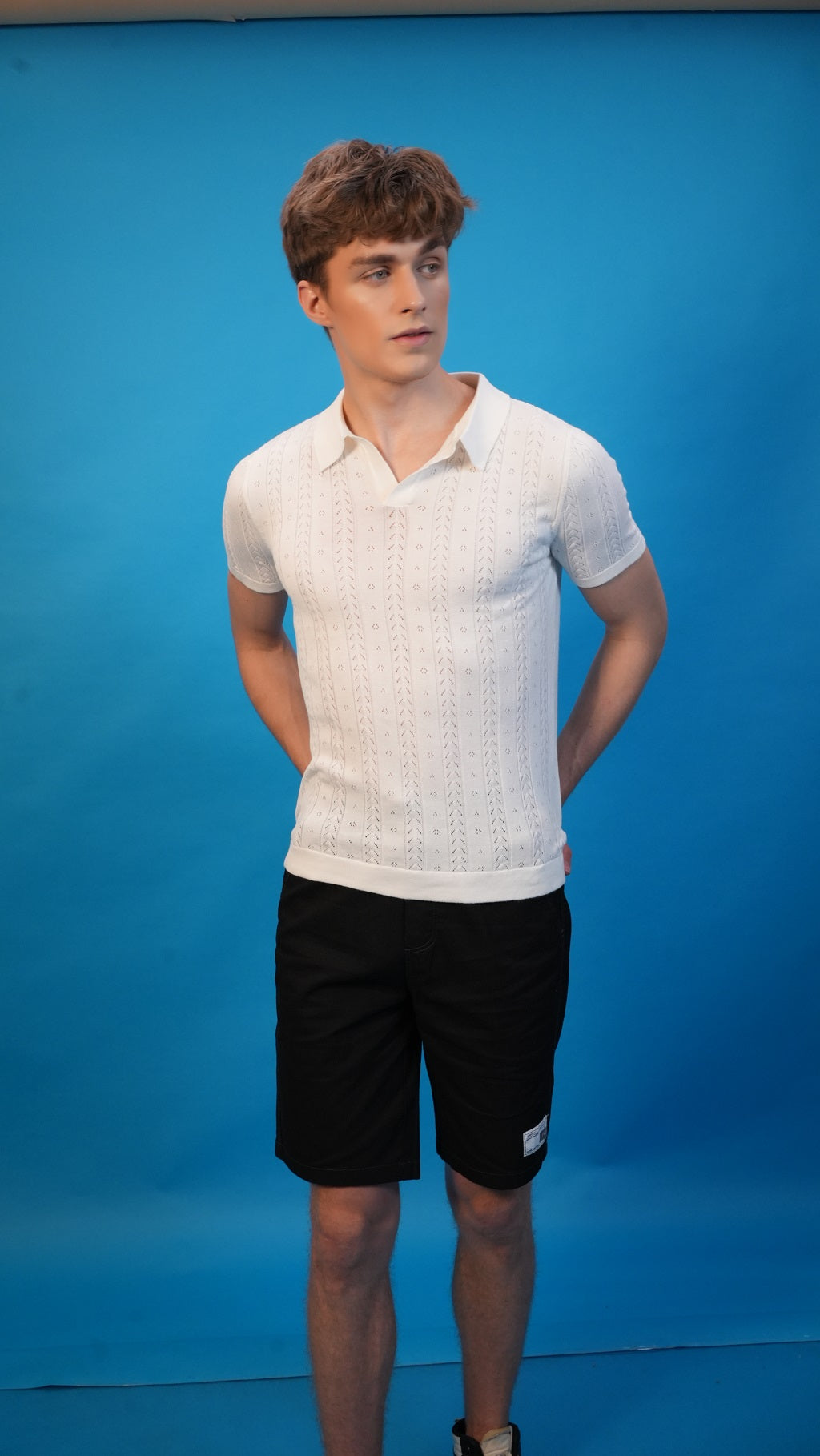 Striped Jacquard V-Neck