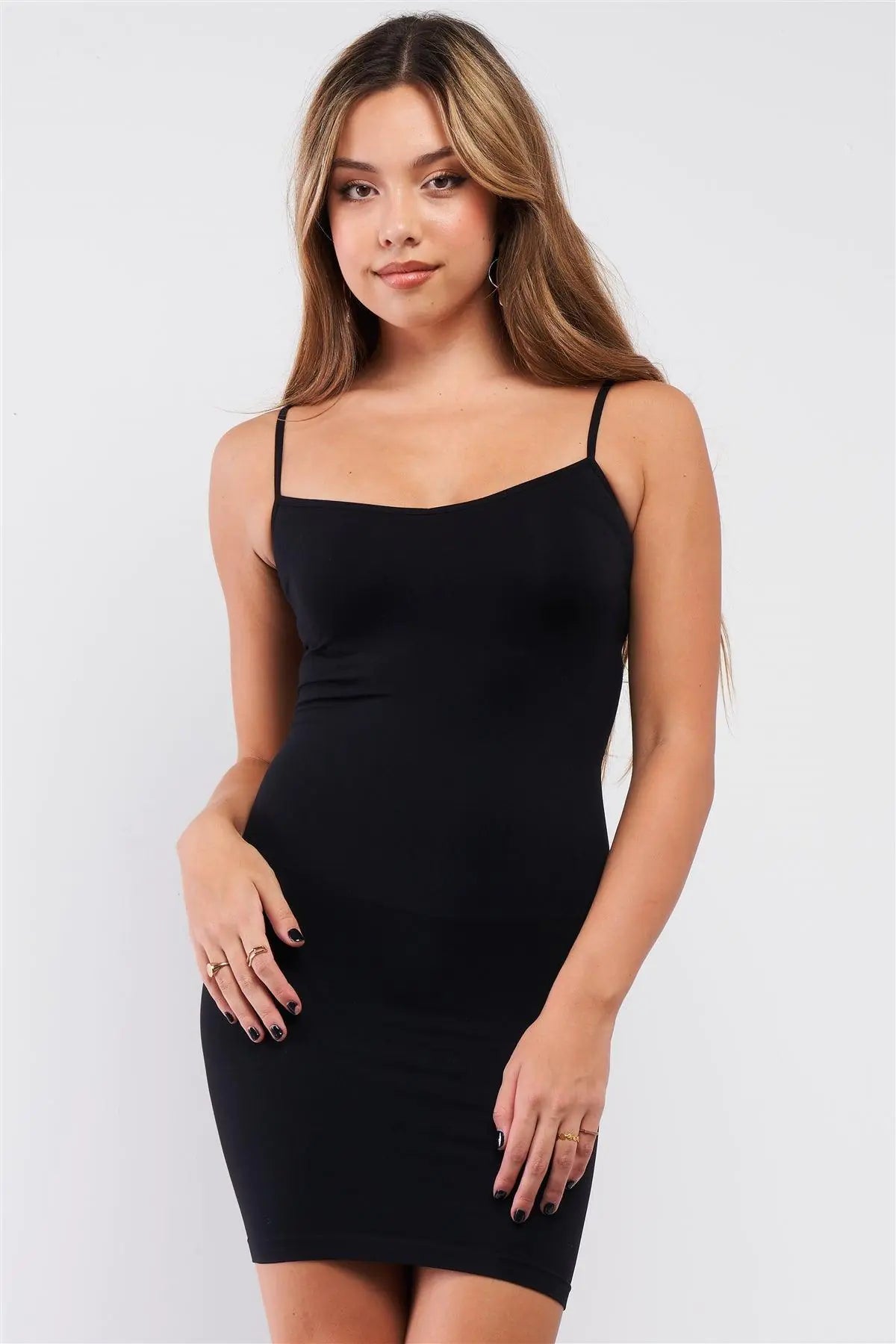 Black Slimming Underwear Under Dress Adjustable Straps Mini Dress /3-3