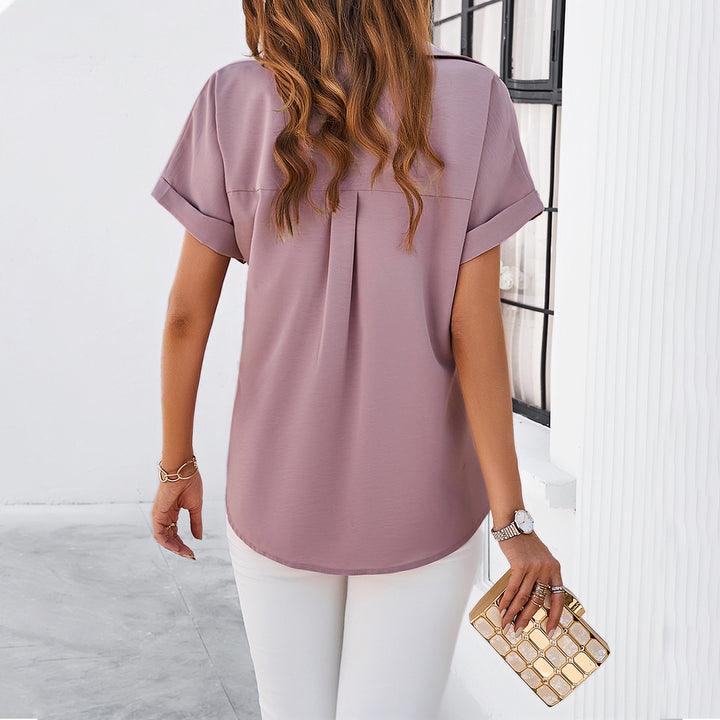 Summer Leisure Pullover in Stand Collar Shirt