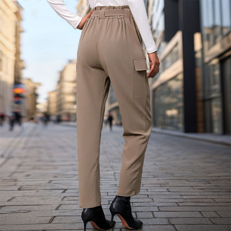 Lace-Up Commuter Pocket Trousers - Khaki