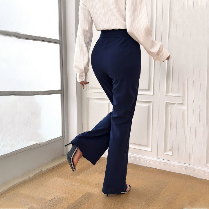 Women's Fashionable Elegant Solid Color Slim-fit Trousers