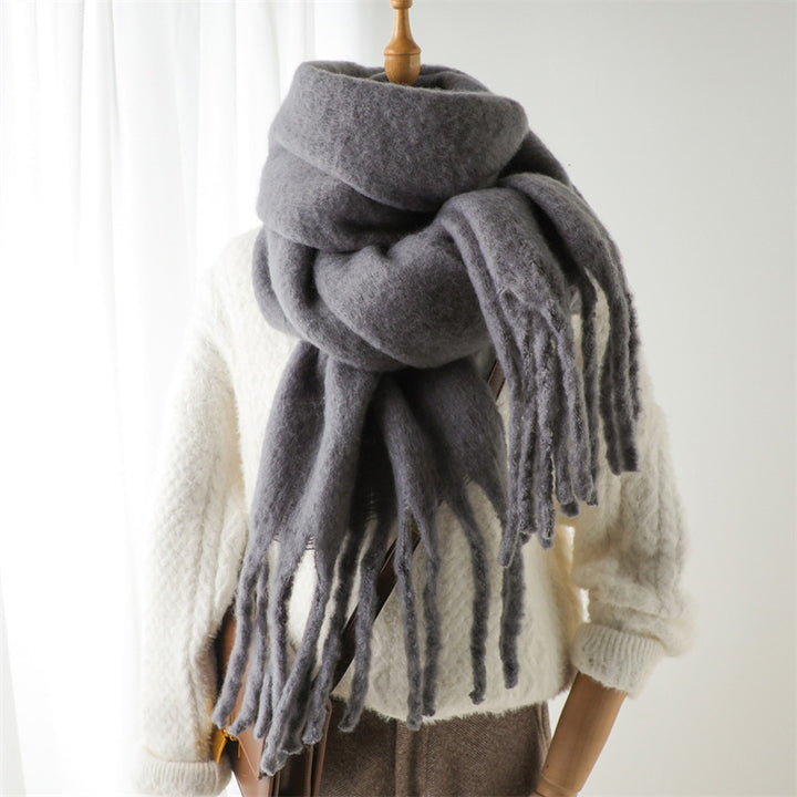 Mohair Pure Color Winter Scarf