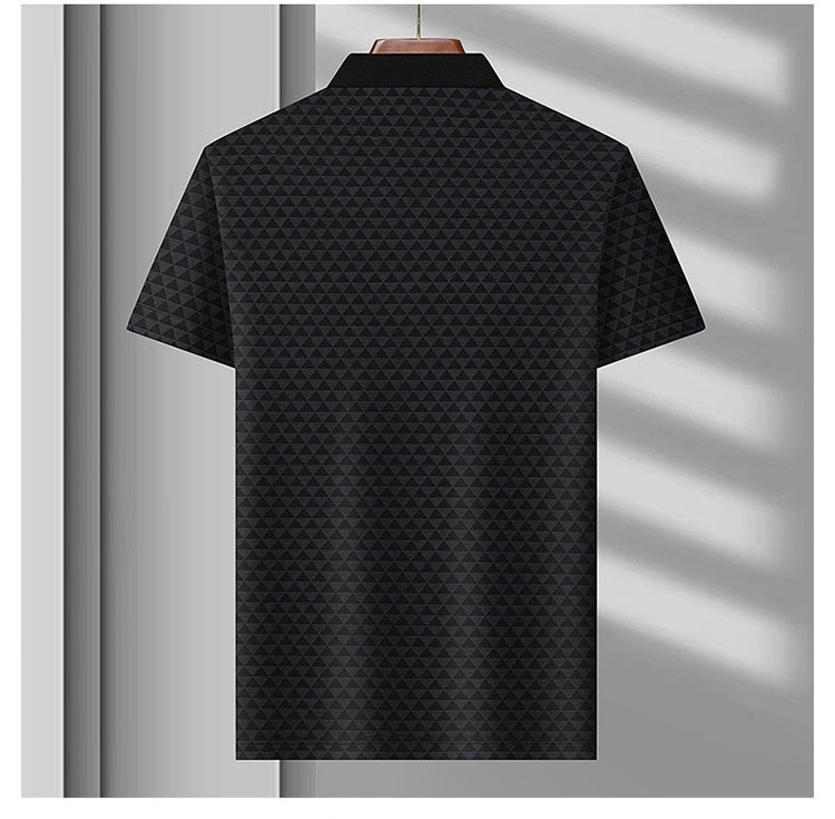 Ice Silk Triangle Pattern Polo Shirt