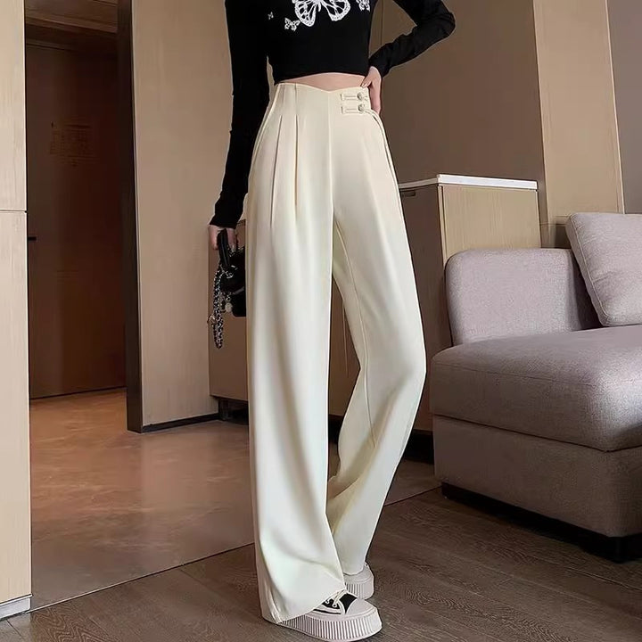 Traditional Buckle Wide-Leg Pants