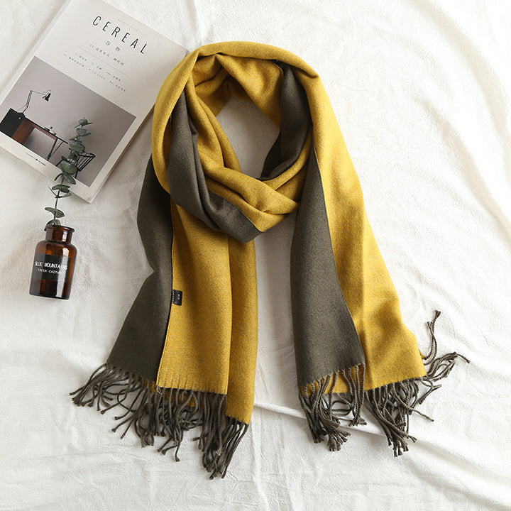 Solid Color Scarf Double-sided Two-tone