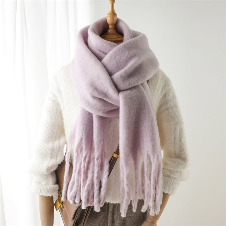 Mohair Pure Color Winter Scarf