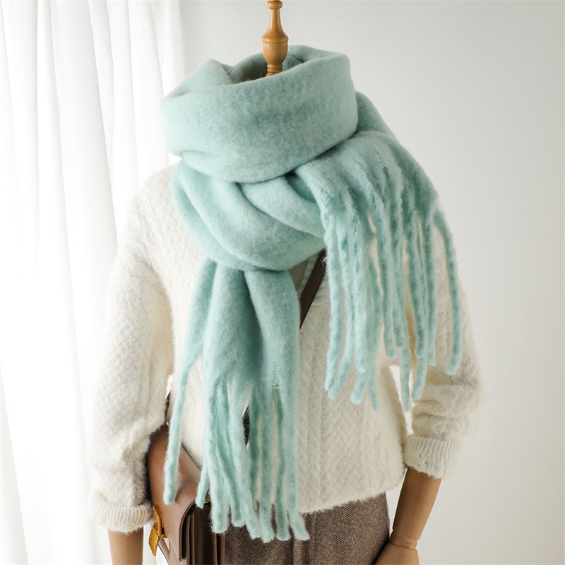 Mohair Pure Color Winter Scarf