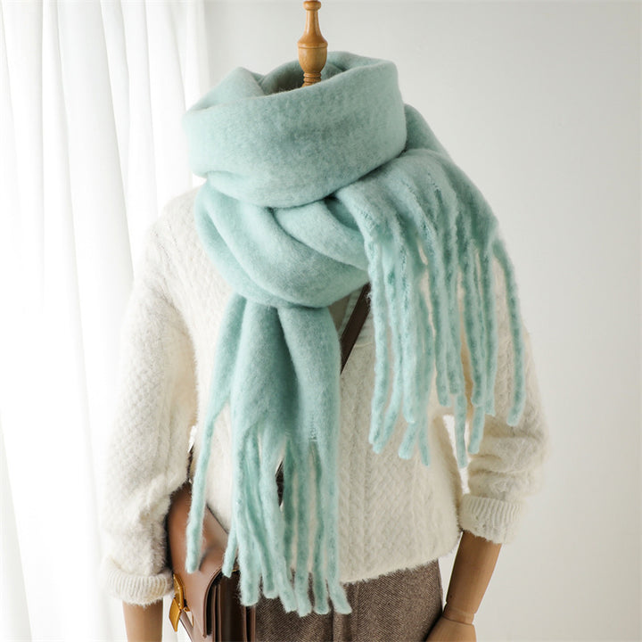 Mohair Pure Color Winter Scarf