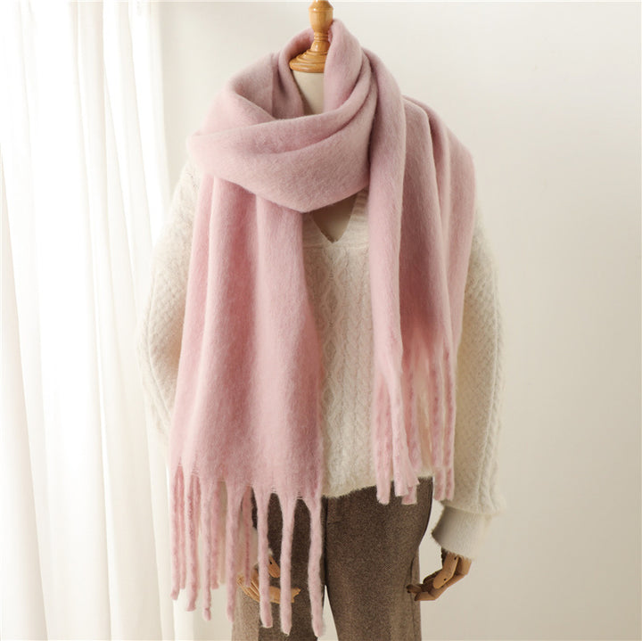 Mohair Pure Color Winter Scarf