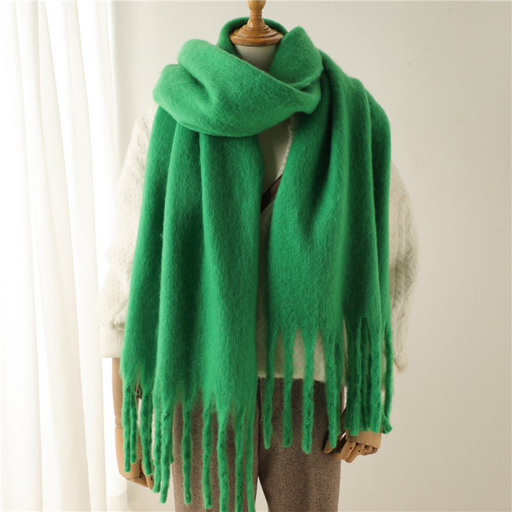 Mohair Pure Color Winter Scarf